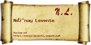 Nánay Levente névjegykártya